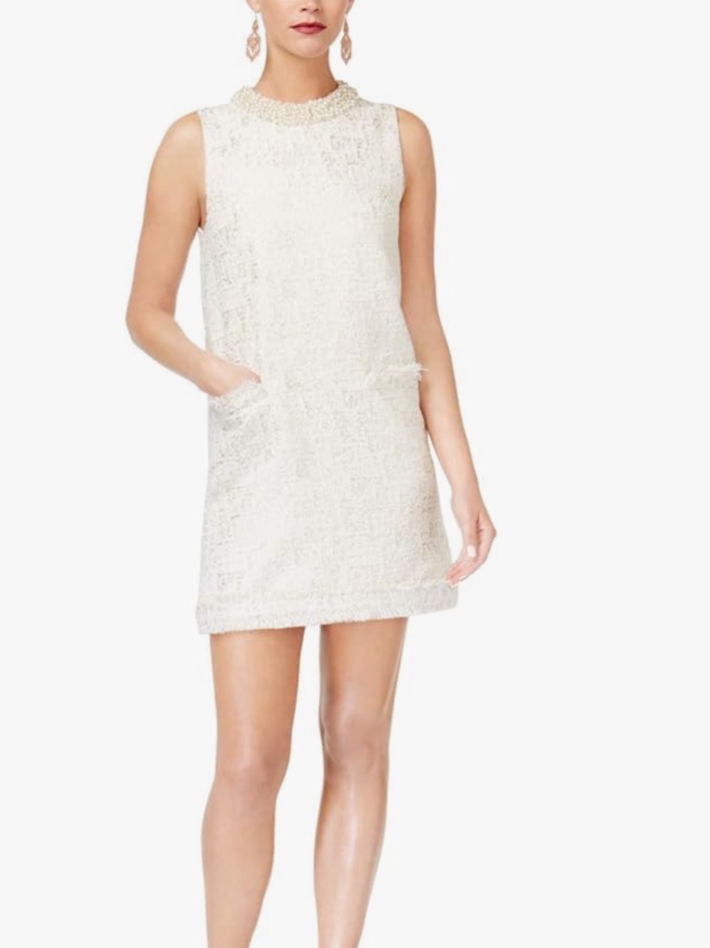 Rachel Zoe Spencer Metallic Boucle Sleeveless Mini Shift Dress Size 4